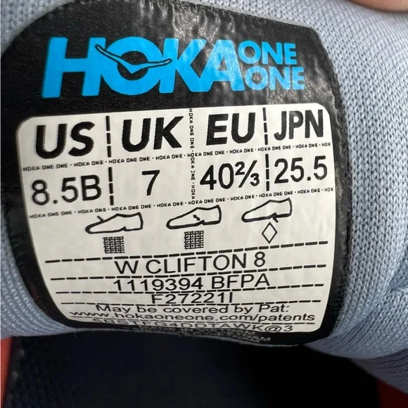 Hoka One Clifton Edge Light Blue Wonen Sneakers Size 8.5B - Picture 5 of 16